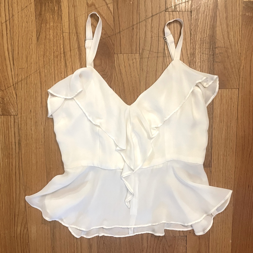 Parker Sleeveless Peplum Ruffle Cami S